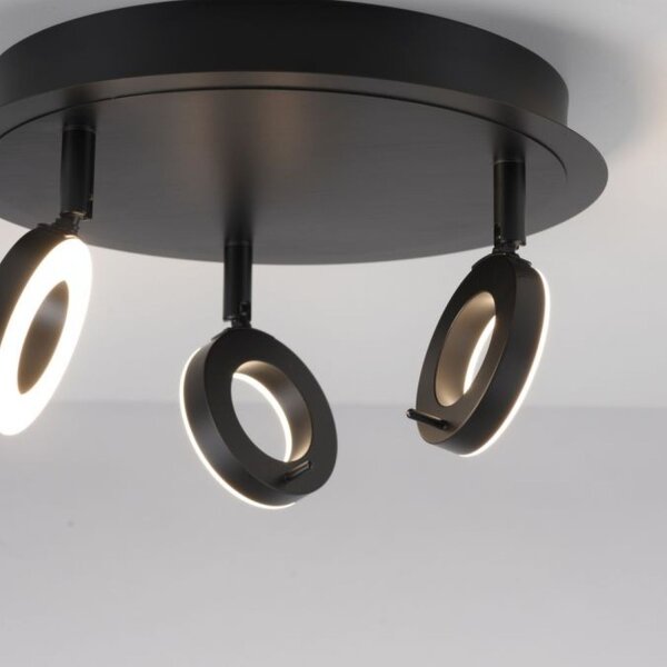 Beweglicher LED Deckenstrahler Anthrazit IP44 Ø33,5 cm