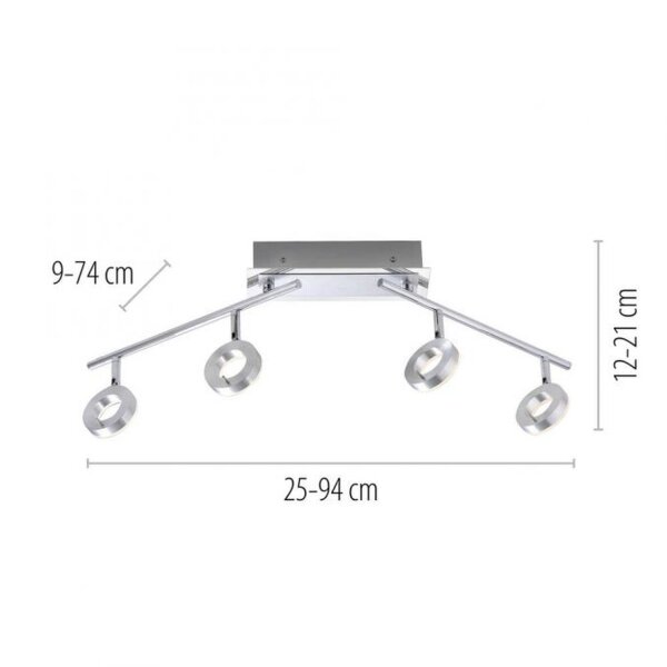 Beweglicher LED Deckenstrahler in Aluminium IP44 94 cm