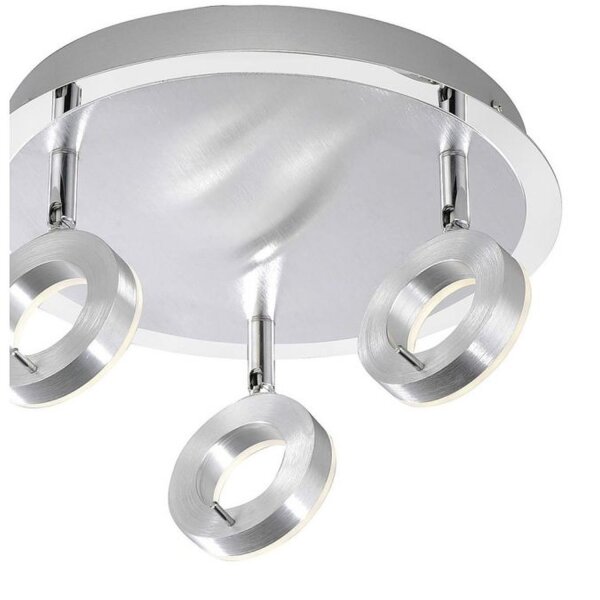 Flexibler LED Deckenstrahler in Aluminium IP44 Ø33,5 cm
