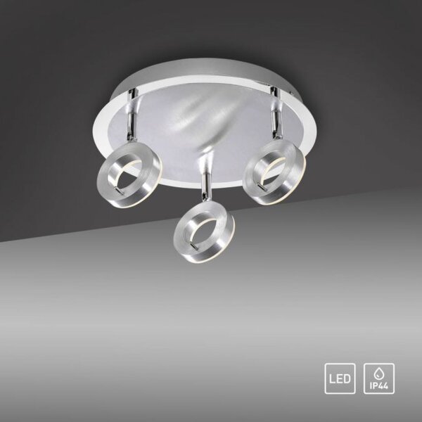 Flexibler LED Deckenstrahler in Aluminium IP44 Ø33,5 cm