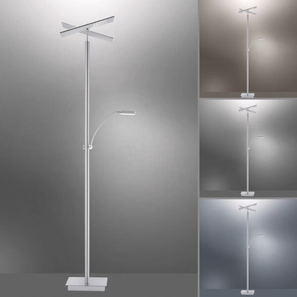 Lampadaire LED à intensité variable en acier verre 199 cm