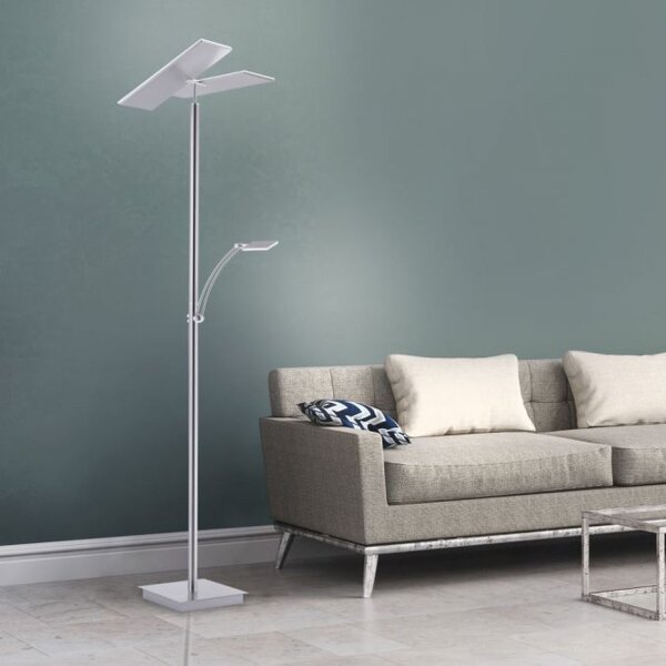 Lampadaire LED à intensité variable en acier verre 199 cm