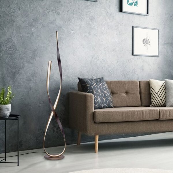 Lampadaire LED à intensité variable en brun rouille 140 cm 3000 K 26 W