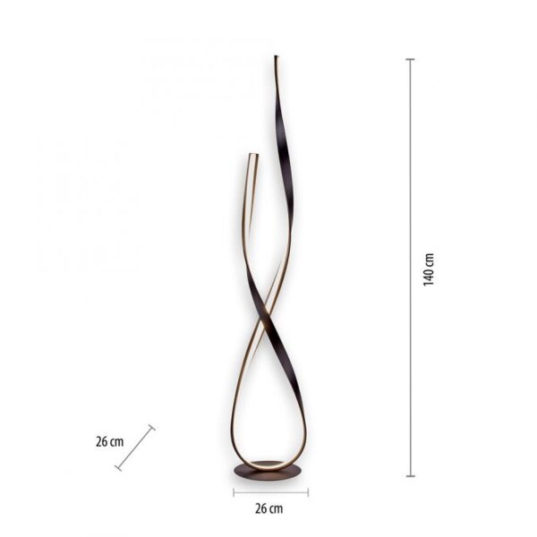 Lampadaire LED à intensité variable en brun rouille 140 cm 3000 K 26 W