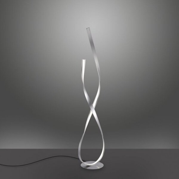 Dimmbare LED Stehlampe in Silber 140 cm 3215 lm 26 W