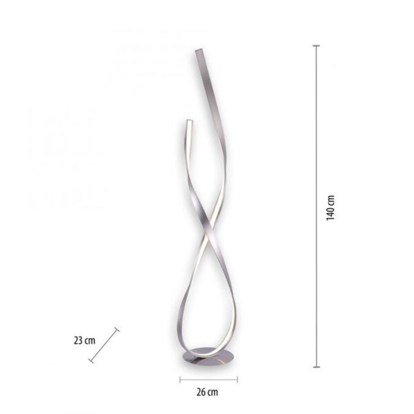 Dimmbare LED Stehlampe in Silber 140 cm 3215 lm 26 W