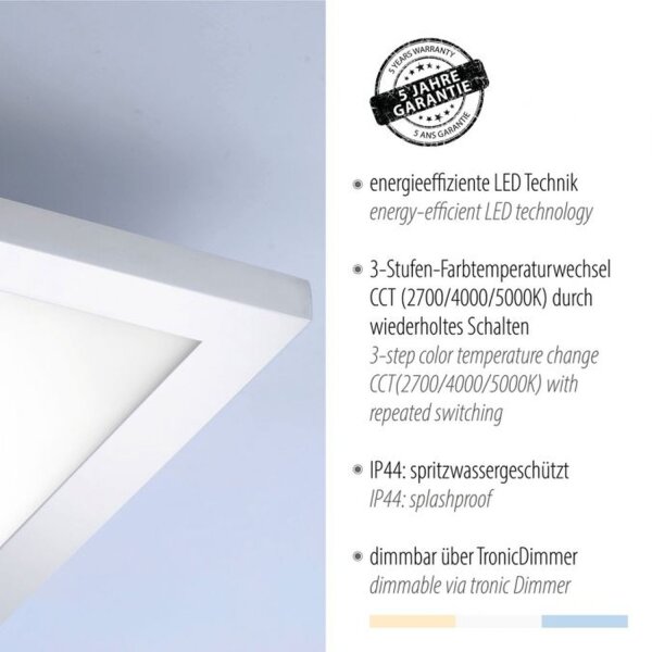 Blendarme LED Deckenlampe in Chrom L:45 cm IP44 dimmbar