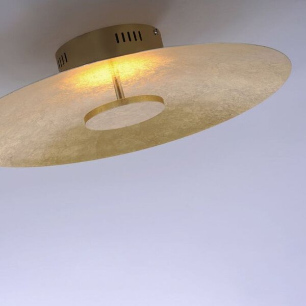Plafonnier LED métal à intensité variable en feuille dor 3000 K
