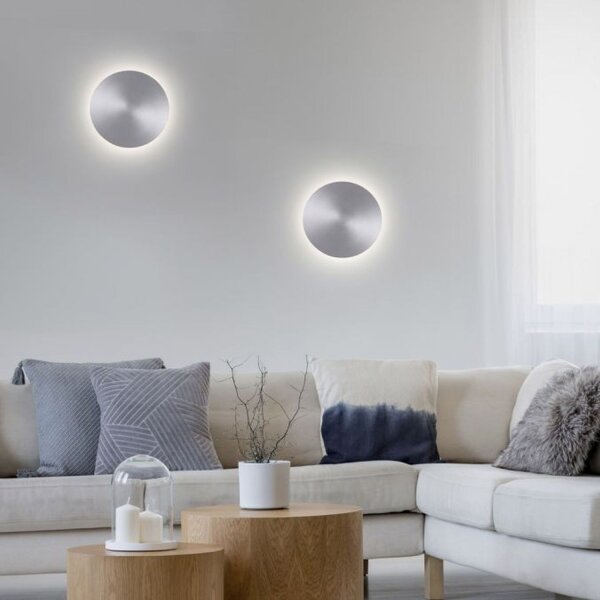 Applique murale LED rechargeable argentée à intensité variable avec télécommande