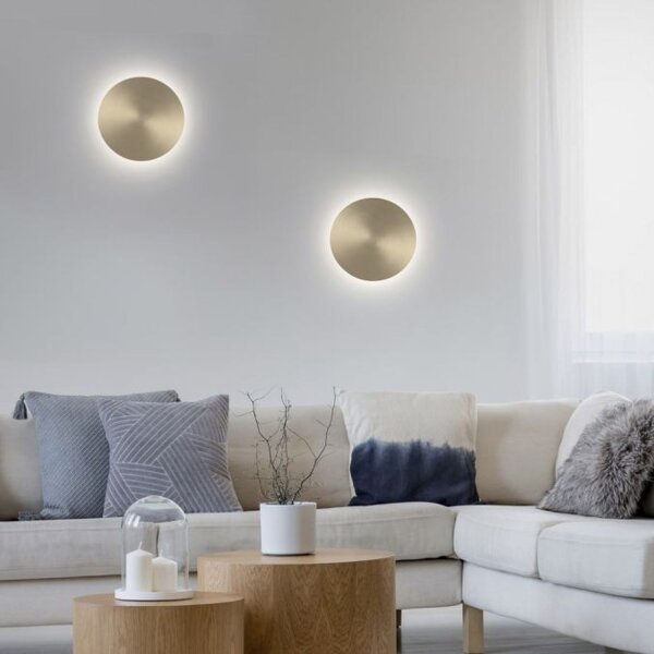 LED Akku Wandlampe in Messing dimmbar mit Fernbedienung