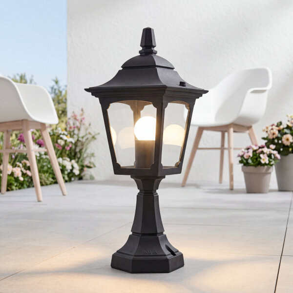 Eclairage de jardin Noir Aluminium H:44cm Rustique