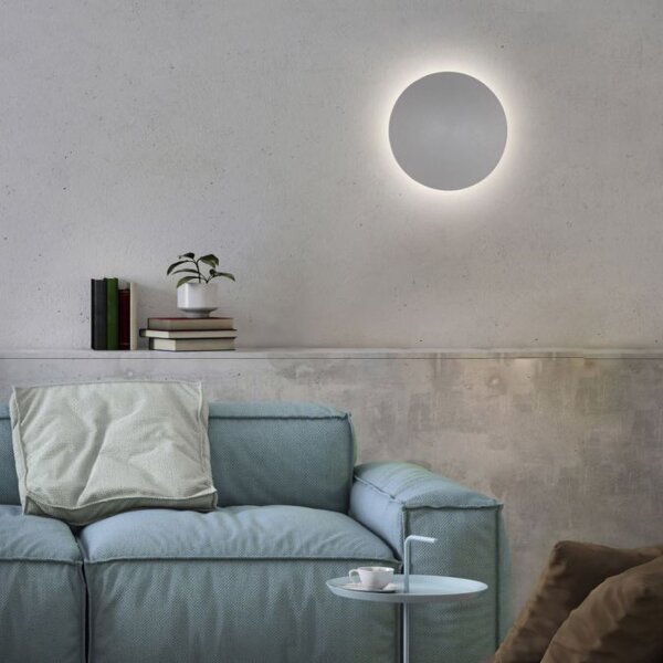 LED Akku Wandlampe Grau Ø25 cm dimmbar Fernbedienung