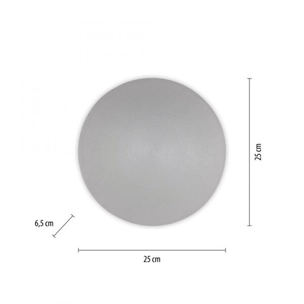 LED Akku Wandlampe Grau Ø25 cm dimmbar Fernbedienung
