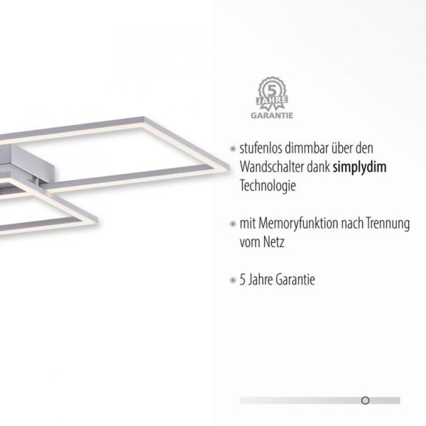 Lampe de plafonnier LED à intensité variable en acier 41 W 5400 lm Moderne