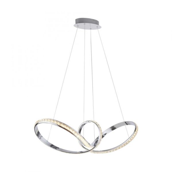 LED Hängelampe in Chrom dimmbar 39 W L:94 cm elegant