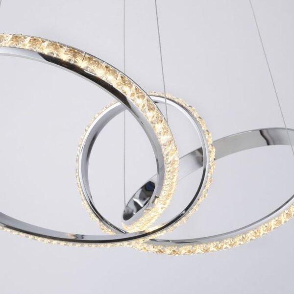 LED Hängelampe in Chrom dimmbar 39 W L:94 cm elegant