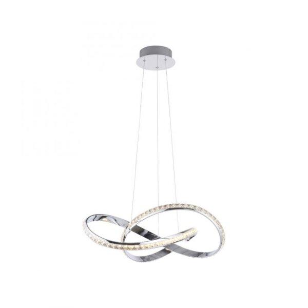 LED Hängelampe in Chrom dimmbar 30 W L:57 cm elegant
