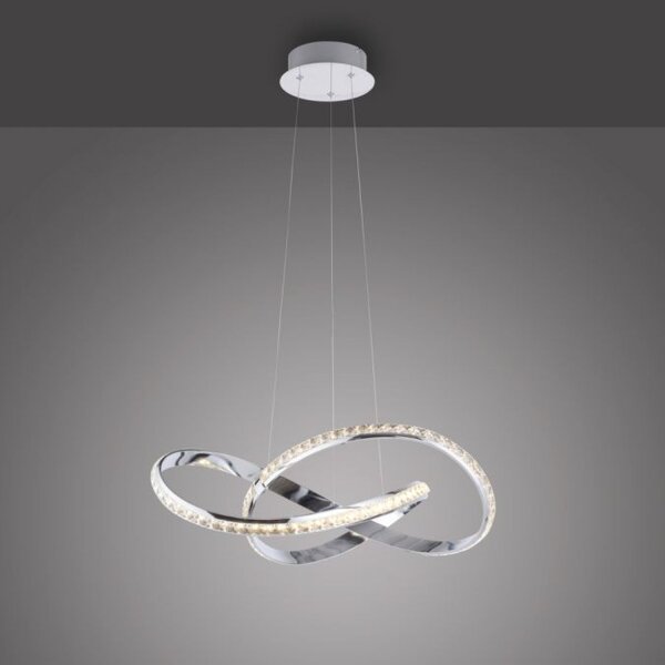 LED Hängelampe in Chrom dimmbar 30 W L:57 cm elegant