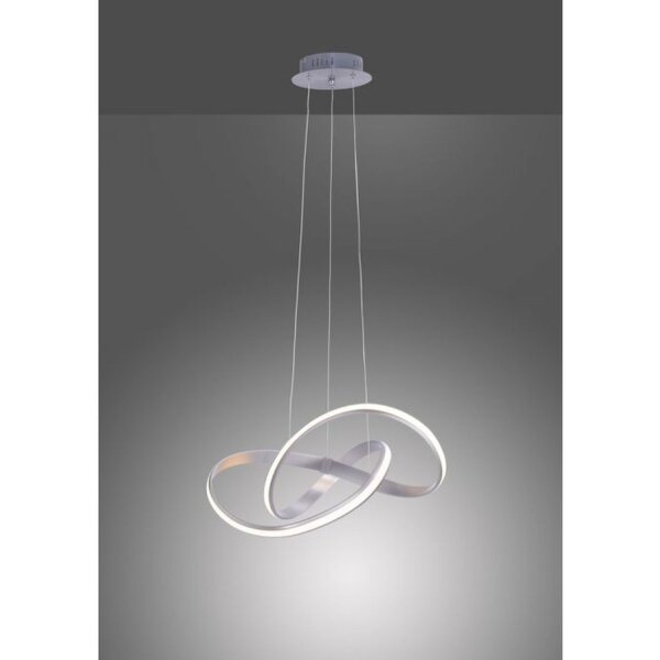 Geschwungene LED Pendelleuchte in Stahl 3000 K dimmbar