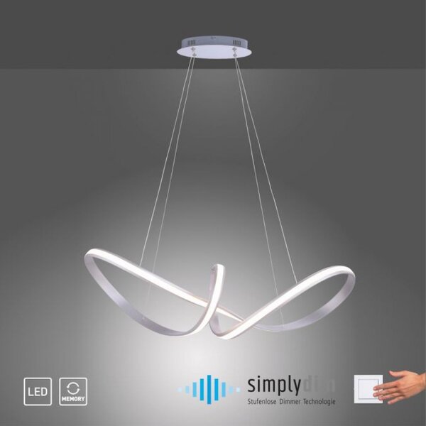 Stilvolle LED Hängelampe in Stahl L:91 cm 39 W dimmbar