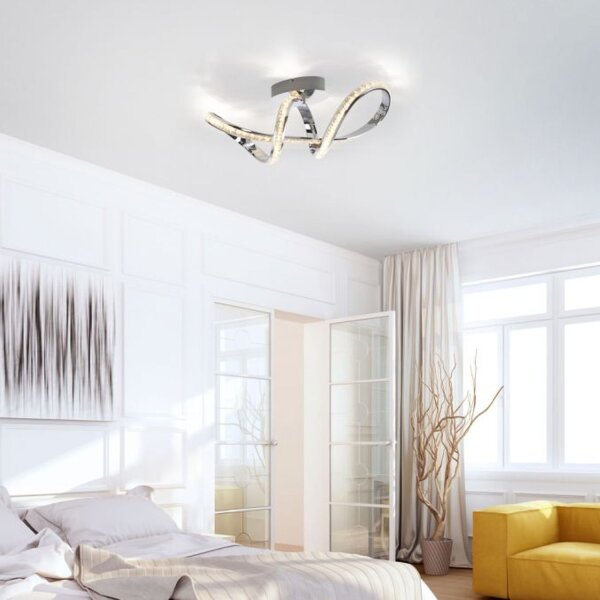 Stilvolle LED Deckenlampe in Chrom dimmbar 30 W L:65 cm