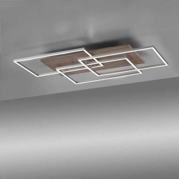 Confortable Lampe de plafonnier LED en bois L:82 cm 4320 lm dimmable