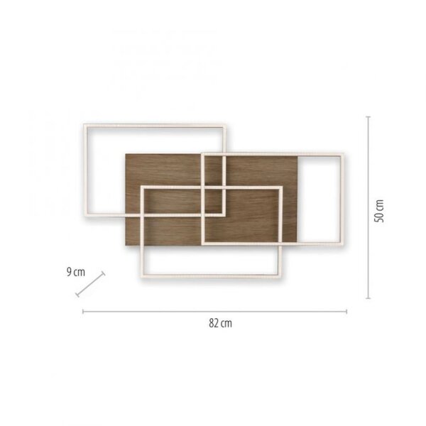 Confortable Lampe de plafonnier LED en bois L:82 cm 4320 lm dimmable
