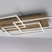 Gemütliche LED Deckenlampe Holz L:82 cm 4320 lm dimmbar