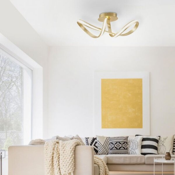 LED Deckenleuchte dimmbar Metall in Gold 2050 lm Modern