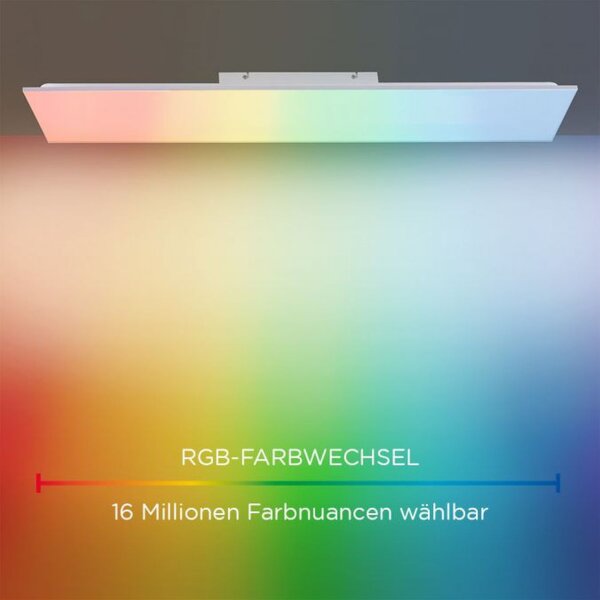 Dimmbare LED Deckenleuchte Fernbedienung Weiß RGB flach