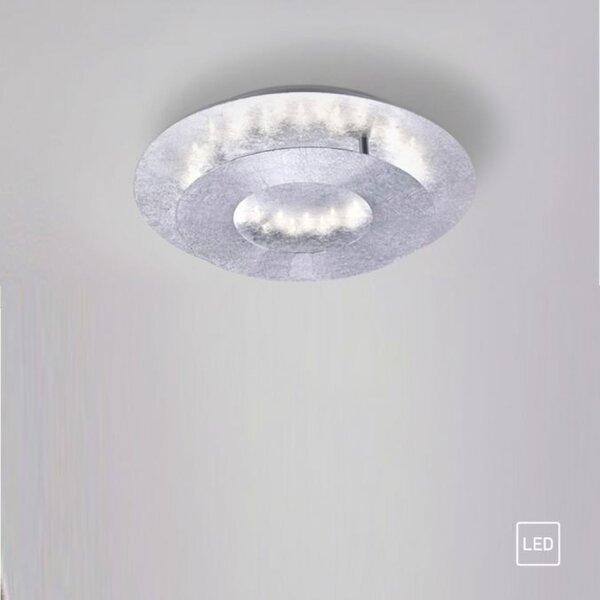 Plafonnier LED orientable Ø34 cm 6 W en feuille dargent
