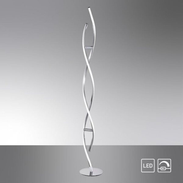 LED Stehlampe dimmbar in Stahl H:134 cm 3000 K 3128 lm