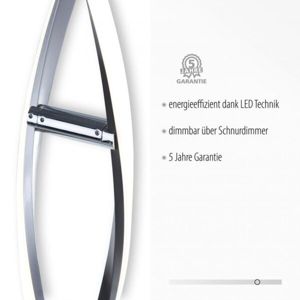 LED Stehlampe dimmbar in Stahl H:134 cm 3000 K 3128 lm