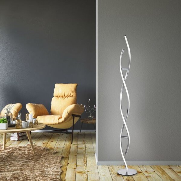 LED Stehlampe dimmbar in Stahl H:134 cm 3000 K 3128 lm