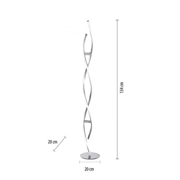 LED Stehlampe dimmbar in Stahl H:134 cm 3000 K 3128 lm