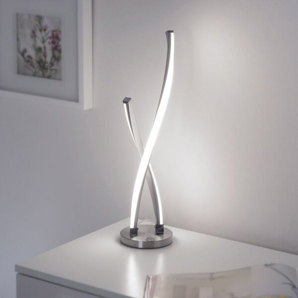 Stylische LED Tischlampe in Stahl 13 W dimmbar Touch