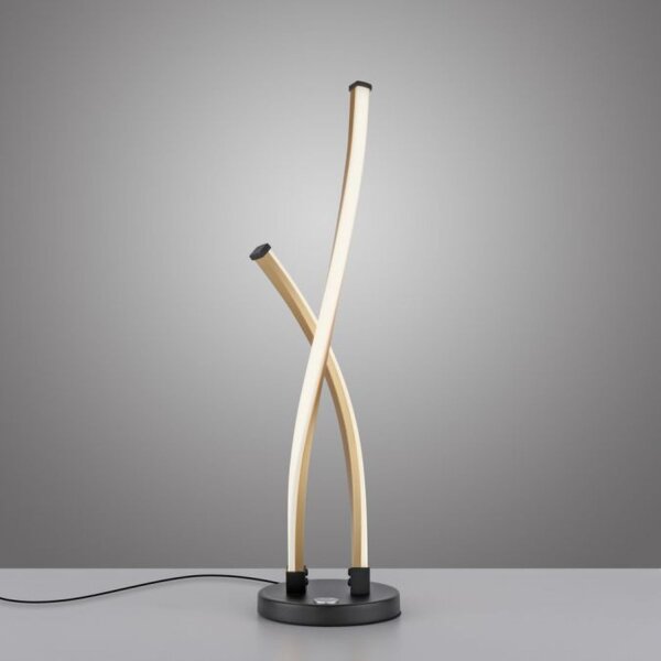 Lampe de table LED élégante noire et dorée à intensité variable et à touche sensitive
