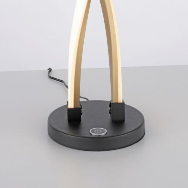 Lampe de table LED élégante noire et dorée à intensité variable et à touche sensitive
