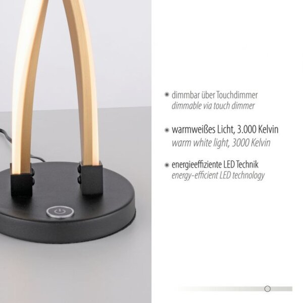 Lampe de table LED élégante noire et dorée à intensité variable et à touche sensitive