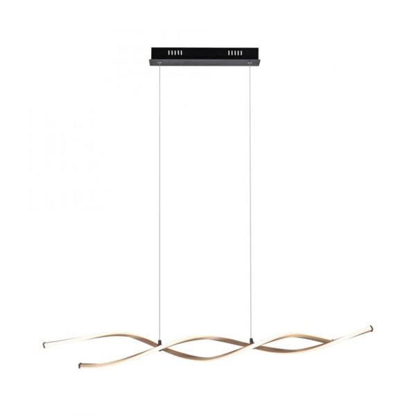 Große LED Hängelampe Schwarz Gold 105 cm 3000 K dimmbar