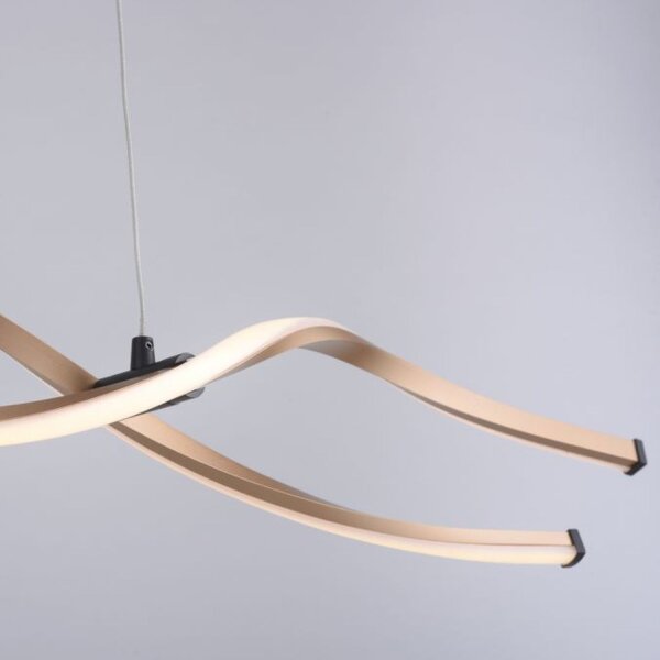 Große LED Hängelampe Schwarz Gold 105 cm 3000 K dimmbar