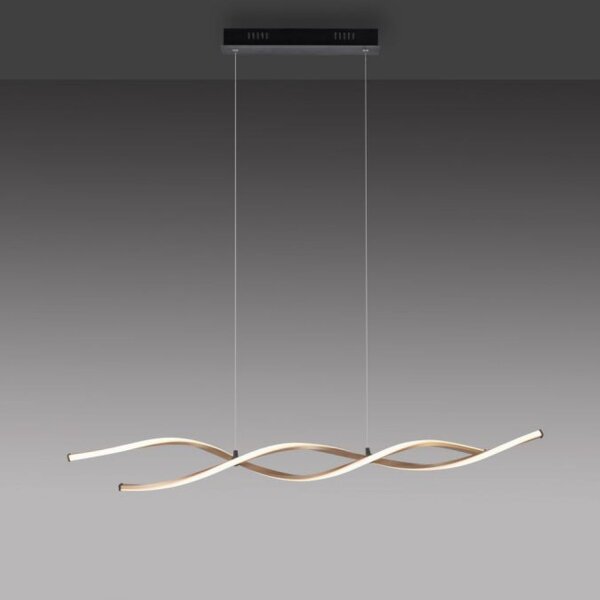 Große LED Hängelampe Schwarz Gold 105 cm 3000 K dimmbar