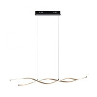 Große LED Hängelampe Schwarz Gold 105 cm 3000...