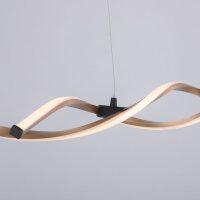 Große LED Hängelampe Schwarz Gold 105 cm 3000...