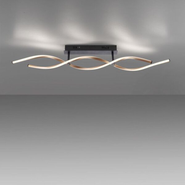 Lampe de plafonnier LED à intensité variable noir laiton 106 cm 3000 K