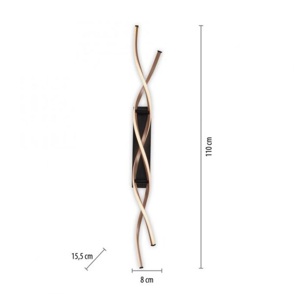 Lampe de plafonnier LED à intensité variable noir laiton 106 cm 3000 K