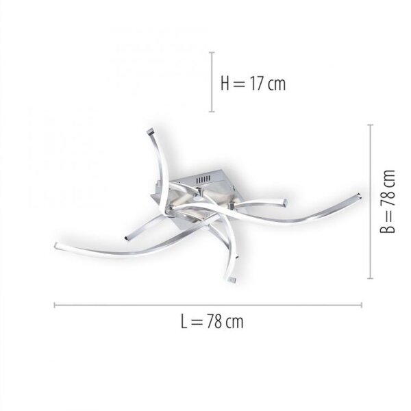 Lampe de plafonnier LED à intensité variable en acier L:78 cm 27 W 2400 lm