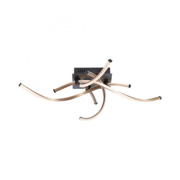 Dimmbare LED Deckenlampe Schwarz Gold L:78 cm 4220 lm
