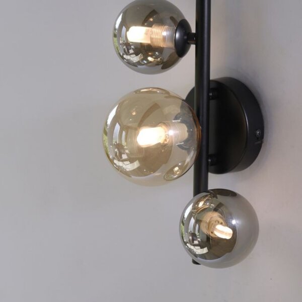 Applique Boules Gris fumé Ambre Verre G9 H:28,5 cm