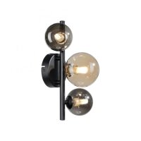 Wandlampe Kugeln Rauchgrau Bernstein Glas G9 H:28,5 cm